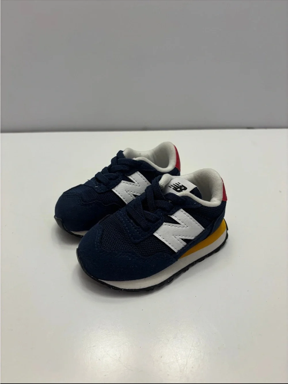NEW BALANCE TODDLER 237 NAVY BUNGEE SNEAKERS size 5